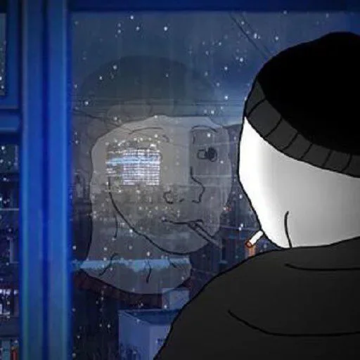 Стикер из набора Wojak, The Feels Guy для Телеграм: Статические 😐