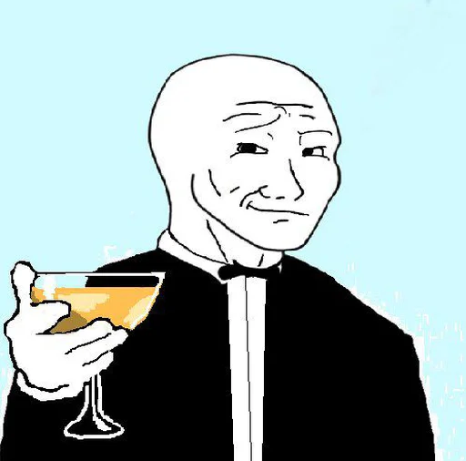 Стикер из набора Wojak, The Feels Guy для Телеграм: Статические 😉