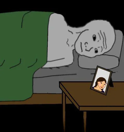 Стикер из набора Wojak, The Feels Guy для Телеграм: Статические 😐