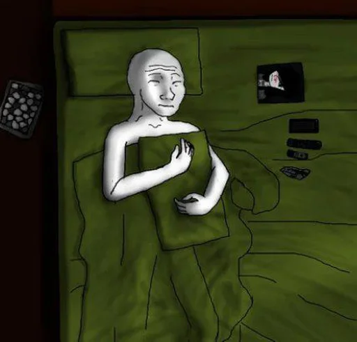 Стикер из набора Wojak, The Feels Guy для Телеграм: Статические 😴