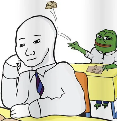 Стикер из набора Wojak, The Feels Guy для Телеграм: Статические 😐