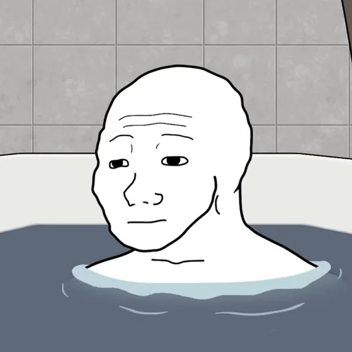 Стикер из набора Wojak, The Feels Guy для Телеграм: Статические 🚿