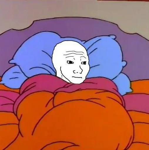 Стикер из набора Wojak, The Feels Guy для Телеграм: Статические 🛏