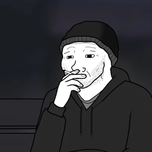 Стикер из набора Wojak, The Feels Guy для Телеграм: Статические 🚬