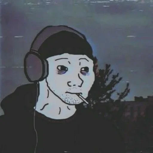 Стикер из набора Wojak, The Feels Guy для Телеграм: Статические 🚬