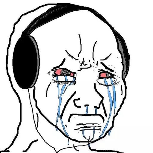 Стикер из набора Wojak, The Feels Guy для Телеграм: Статические 😭