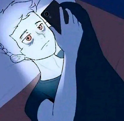 Стикер из набора Wojak, The Feels Guy для Телеграм: Статические 😕