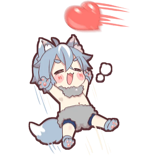 Стикер из набора Волчёнок 2 @Nyasticks для Телеграм: Статические ❤️
