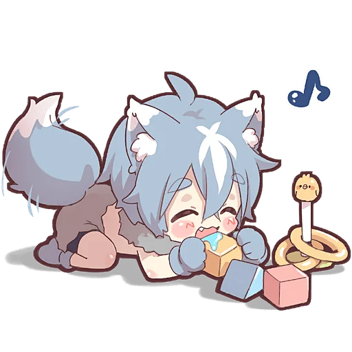Стикер из набора Волчёнок 2 @Nyasticks для Телеграм: Статические 🧸