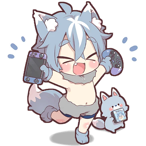 Стикер из набора Волчёнок 2 @Nyasticks для Телеграм: Статические 😆
