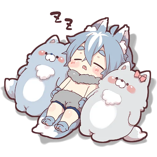 Стикер из набора Волчёнок 2 @Nyasticks для Телеграм: Статические 😴