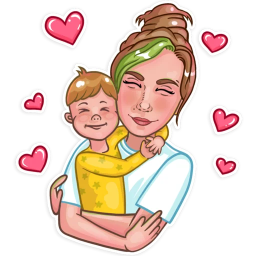 Стикер из набора Мамочка @yulia_bel_art для Телеграм: Статические 🥰