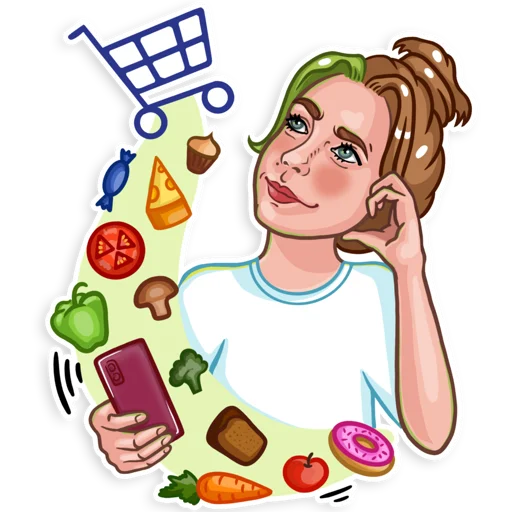 Стикер из набора Мамочка @yulia_bel_art для Телеграм: Статические 🤔