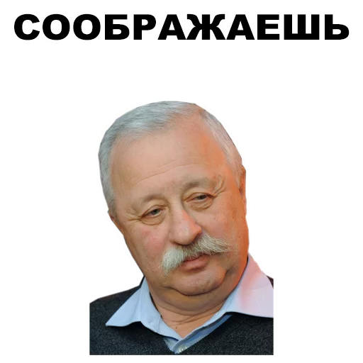 Стикер из набора Якубович @eeZee_stickers для Телеграм: Статические 👽
