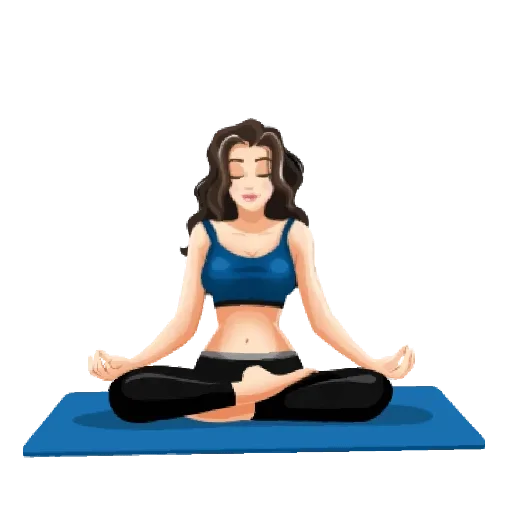 Стикерпак Yoga Exercises @TVstickers для Телеграм: Анимированные, Статические