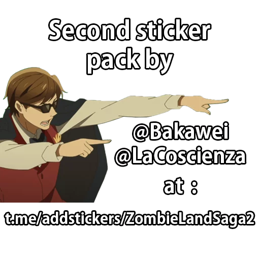 Стикерпак ZombieLand Saga by @LaCoscienza & @Kawaii_Kaweii для Телеграм: Статические