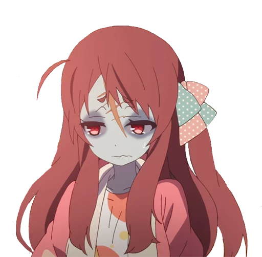 Стикер из набора ZombieLand Saga by @LaCoscienza & @Kawaii_Kaweii для Телеграм: Статические 😒