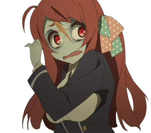 Стикер из набора ZombieLand Saga by @LaCoscienza & @Kawaii_Kaweii для Телеграм: Статические 😳