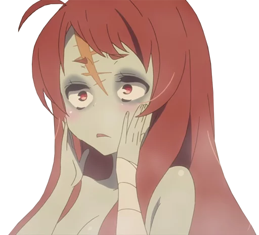 Стикер из набора ZombieLand Saga by @LaCoscienza & @Kawaii_Kaweii для Телеграм: Статические 😳