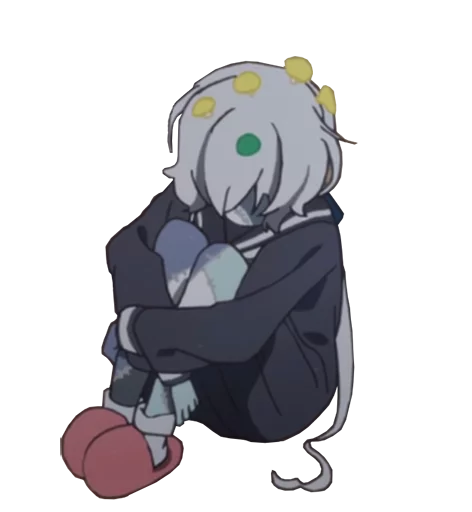 Стикер из набора ZombieLand Saga by @LaCoscienza & @Kawaii_Kaweii для Телеграм: Статические 😔