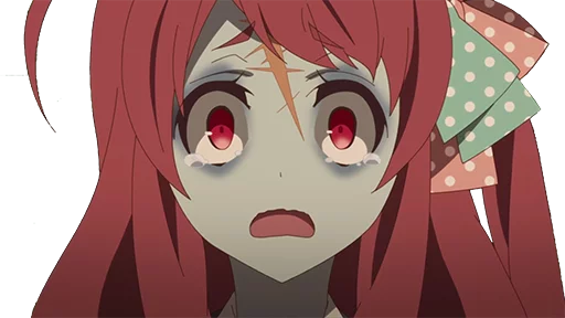 Стикер из набора ZombieLand Saga by @LaCoscienza & @Kawaii_Kaweii для Телеграм: Статические 😢
