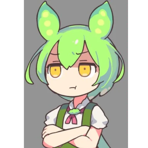 Стикер из набора ずんだもん @ZundaTeaCafe для Телеграм: Видео, Статические 😠