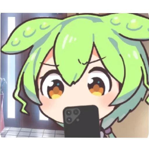 Стикер из набора ずんだもん @ZundaTeaCafe для Телеграм: Видео, Статические 🫣