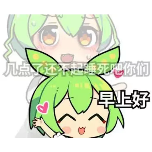 Стикер из набора ずんだもん @ZundaTeaCafe для Телеграм: Видео, Статические 😚