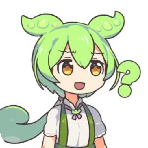 Стикер из набора ずんだもん @ZundaTeaCafe для Телеграм: Видео, Статические ❔