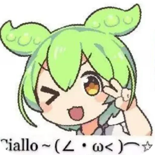 Стикер из набора ずんだもん @ZundaTeaCafe для Телеграм: Видео, Статические 😉