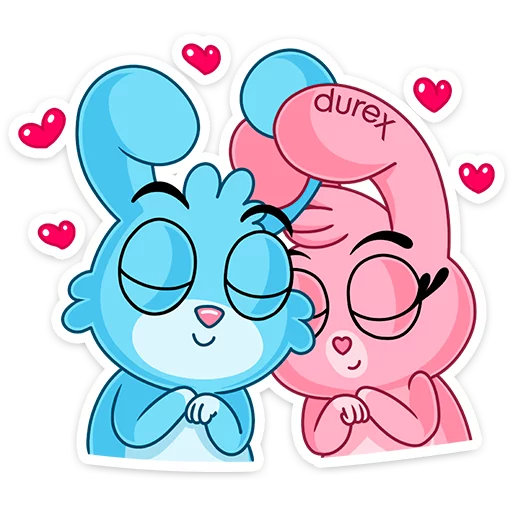 Стикер из набора Кролики Durex :: @stickroom для Телеграм: Статические ❤️