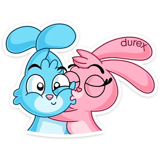 Стикер из набора Кролики Durex :: @stickroom для Телеграм: Статические 😘