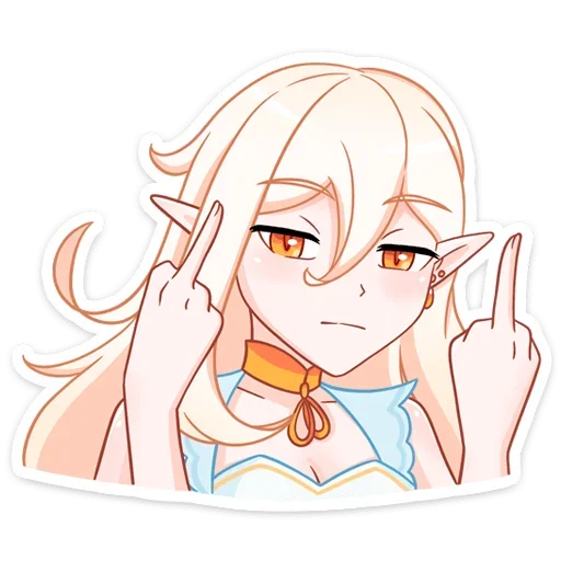 Стикер из набора Айрис @anime_stickerr для Телеграм: Статические 🖕