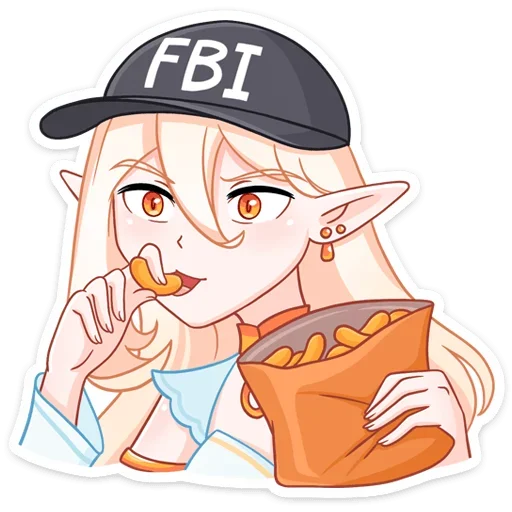 Стикер из набора Айрис @anime_stickerr для Телеграм: Статические 😋