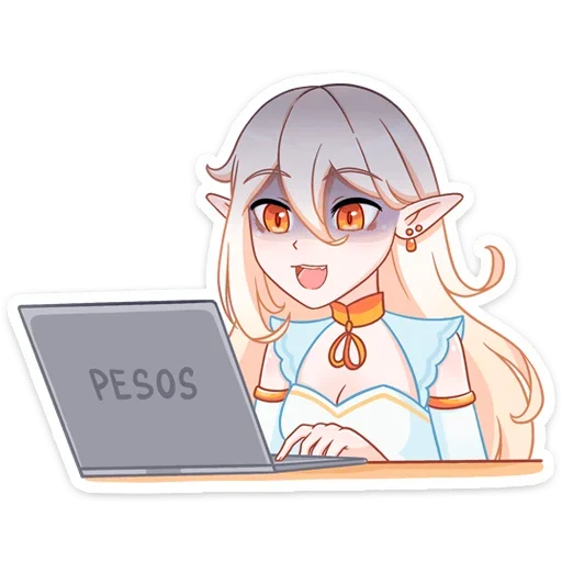 Стикер из набора Айрис @anime_stickerr для Телеграм: Статические 😨