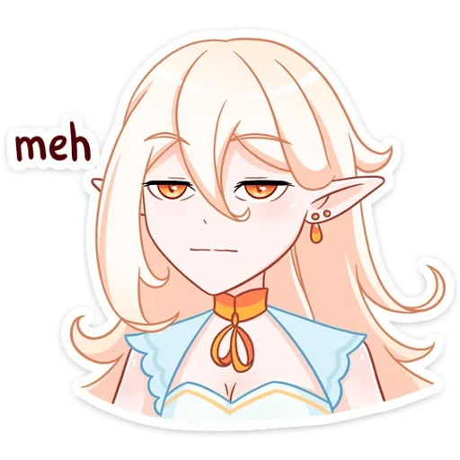 Стикер из набора Айрис @anime_stickerr для Телеграм: Статические 😒