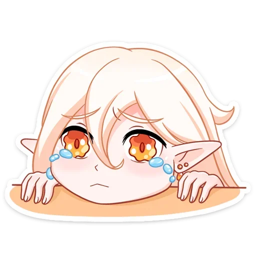 Стикер из набора Айрис @anime_stickerr для Телеграм: Статические 😭