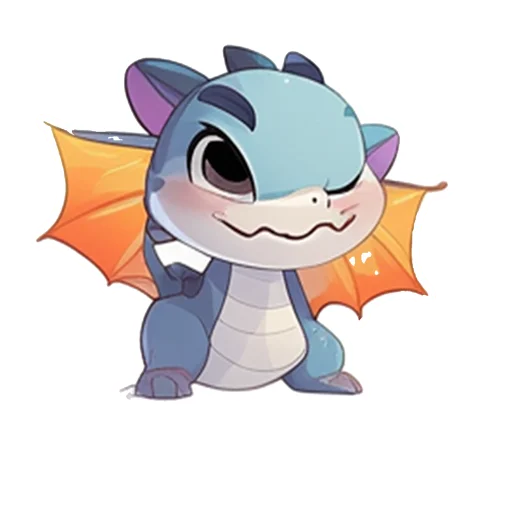 Стикер из набора Дракончик Искряш @etsoy_design для Телеграм: Статические 👀