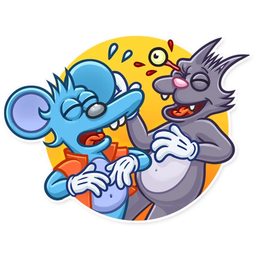 Стикер из набора The Itchy & Scratchy для Телеграм: Статические 😂