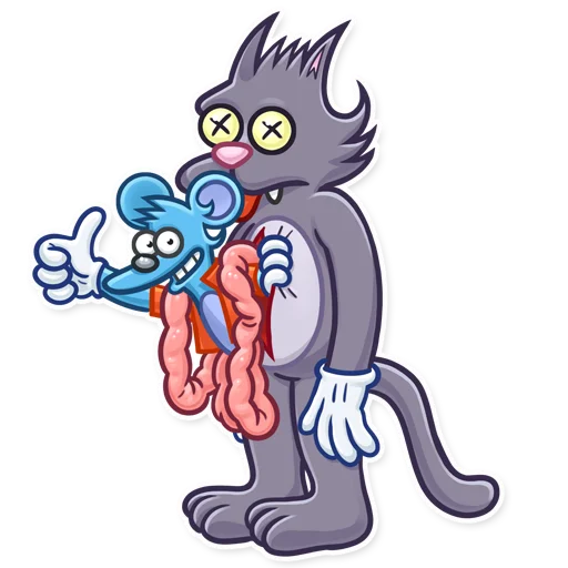 Стикер из набора The Itchy & Scratchy для Телеграм: Статические 👍