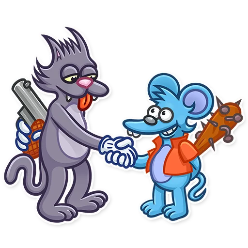 Стикер из набора The Itchy & Scratchy для Телеграм: Статические 🤝