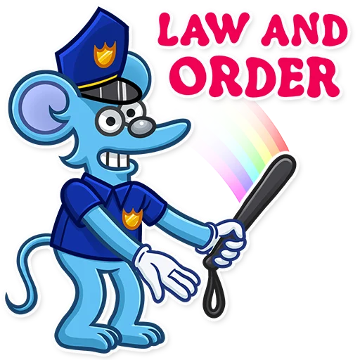 Стикер из набора The Itchy & Scratchy для Телеграм: Статические 👮♂️
