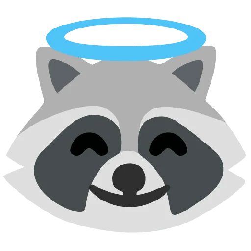 Стикер из набора Raccmoji для Телеграм: Статические 😇