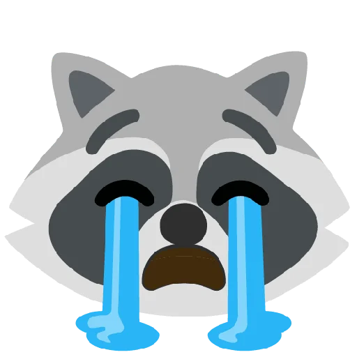 Стикер из набора Raccmoji для Телеграм: Статические 😭