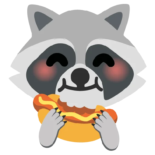 Стикер из набора Raccmoji для Телеграм: Статические 🌭