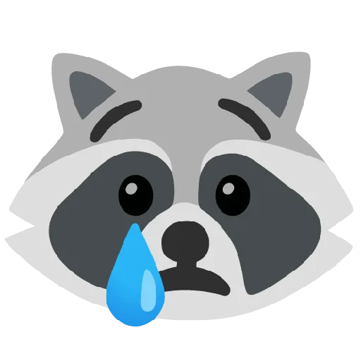 Стикер из набора Raccmoji для Телеграм: Статические 😢