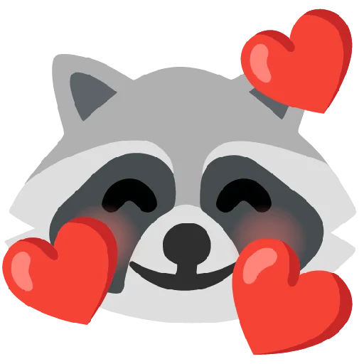 Стикер из набора Raccmoji для Телеграм: Статические 🥰