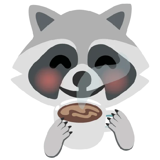 Стикер из набора Raccmoji для Телеграм: Статические ☕
