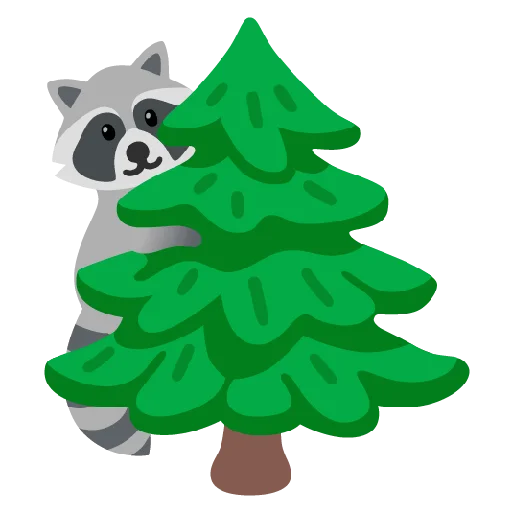 Стикер из набора Raccmoji для Телеграм: Статические 🌲