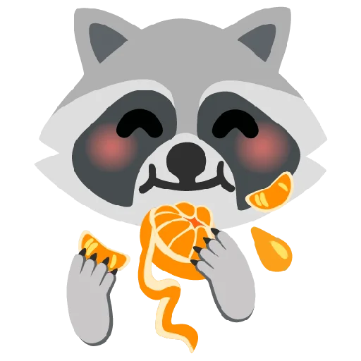 Стикер из набора Raccmoji для Телеграм: Статические 🍊